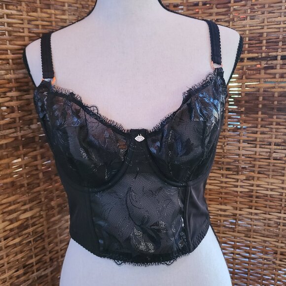 Sofia Vergara Intimates Women's Size 38C Long Line Black Cami Bra - Picture 1 of 6